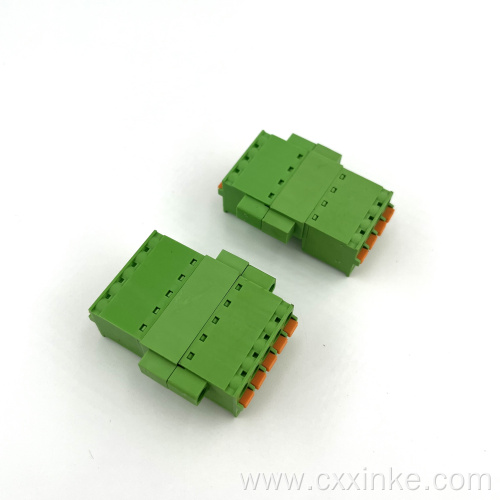 Spring type pluggable terminal block with fixed screw